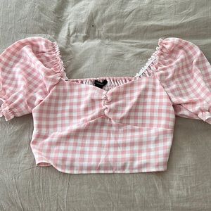 Pink Gingham Top